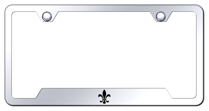 Fleur-De-Lis Laser Etched Stainless Steel Cut-Out Frame