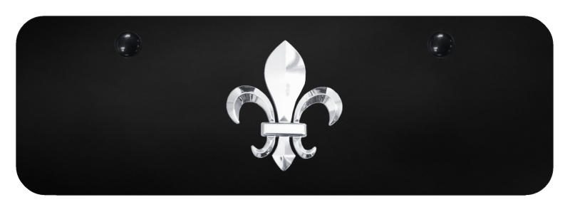 Fleur-De-Lis Mini Plate - Chrome on Black