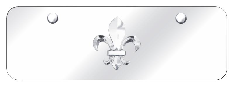 Fleur-De-Lis Mini Plate - Chrome on Mirrored