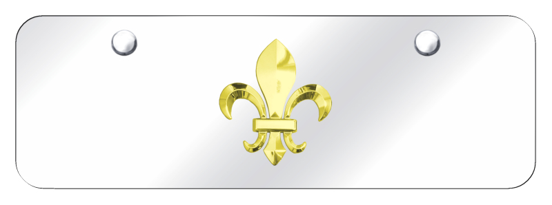 Fleur-De-Lis Mini Plate - Gold on Mirrored
