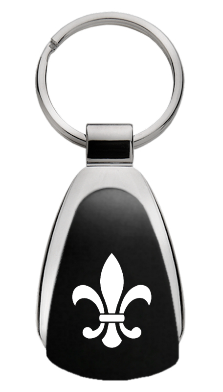 Fleur-De-Lis Teardrop Key Fob - Black