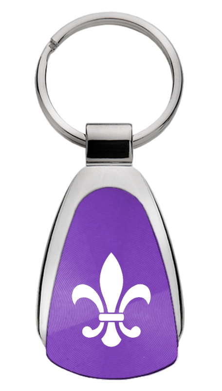 Fleur-De-Lis Teardrop Key Fob - Purple