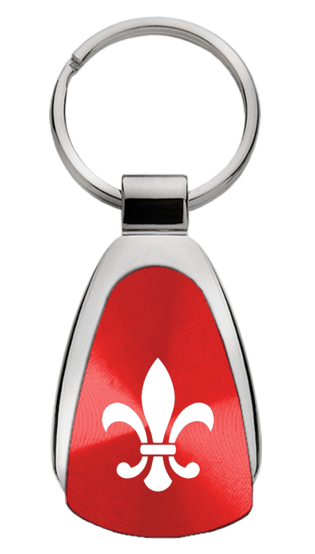 Fleur-De-Lis Teardrop Key Fob - Red