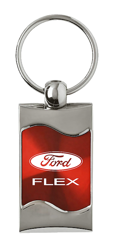 Flex Rectangular Wave Key Fob - Red
