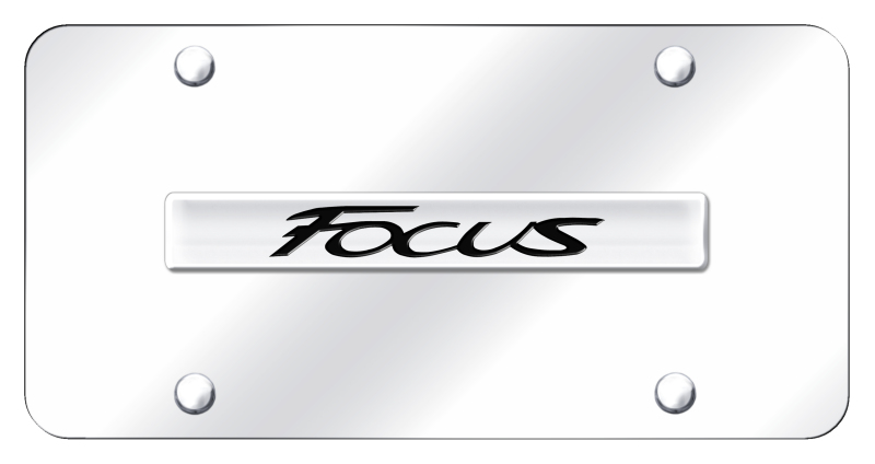 Focus Name License Plate - Chrome on Mirrored
