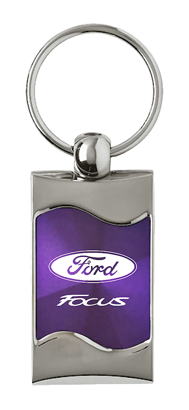 Focus Rectangular Wave Key Fob - Purple