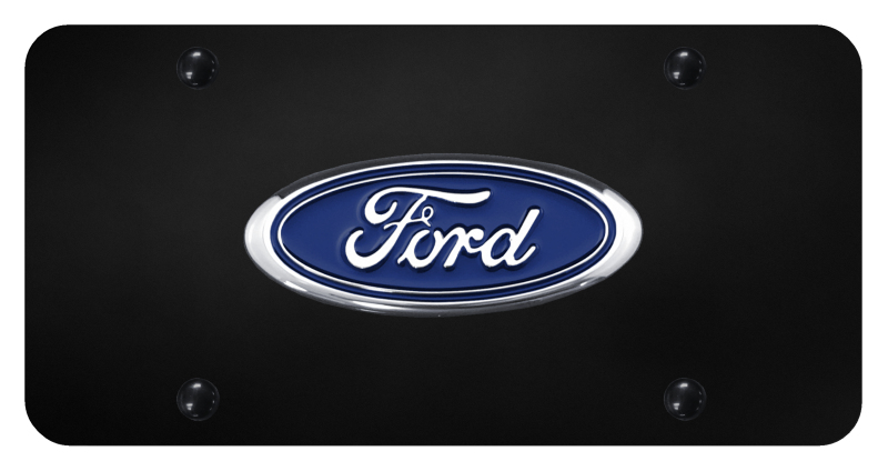 Ford License Plate - Chrome on Black