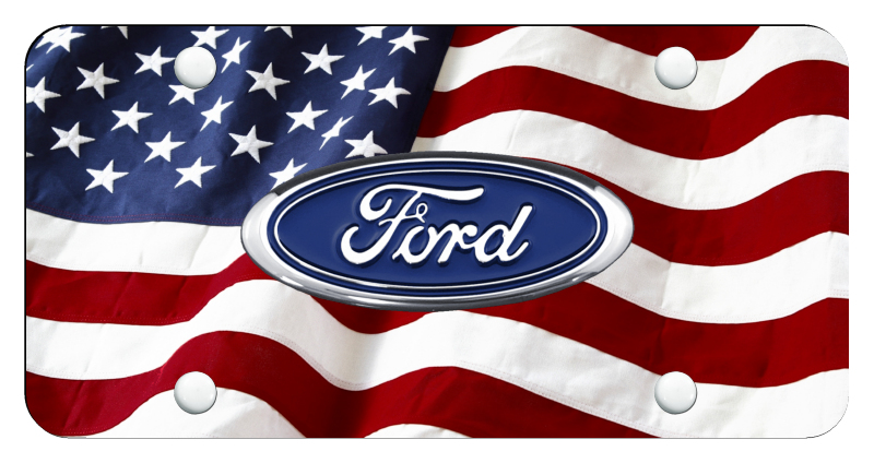Ford License Plate - UV Wave Flag