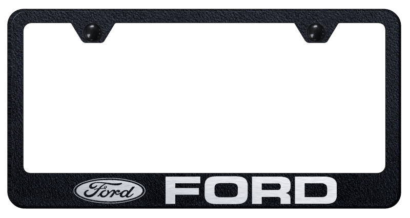 Ford Stainless Steel Frame - Laser Etched Rugged Black