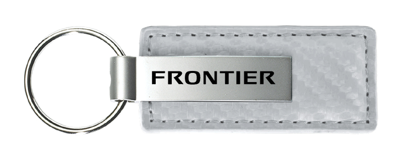 Frontier Carbon Fiber Leather Key Fob - White