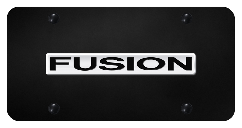 Fusion Name License Plate - Chrome on Black