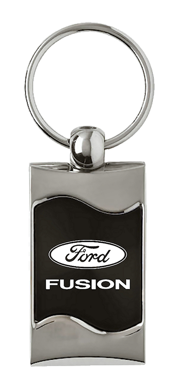Fusion Rectangular Wave Key Fob - Black