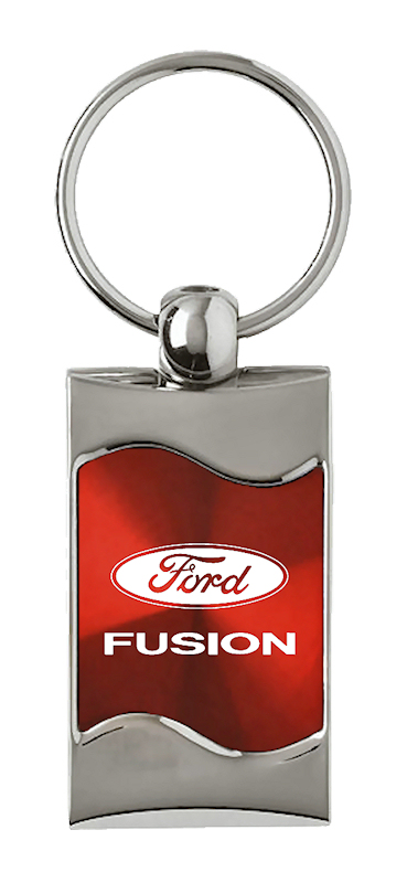 Fusion Rectangular Wave Key Fob - Red