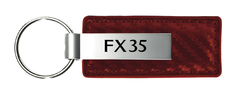 FX35 Carbon Fiber Leather Key Fob - Burgundy