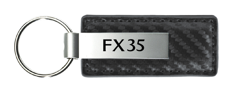 FX35 Carbon Fiber Leather Key Fob - Gun Metal