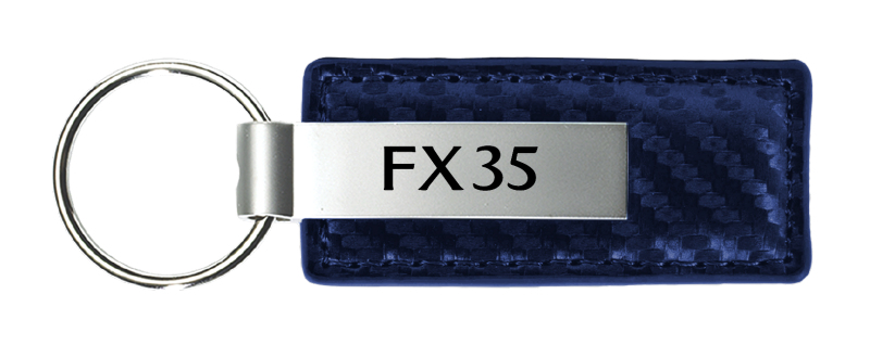 FX35 Carbon Fiber Leather Key Fob - Navy