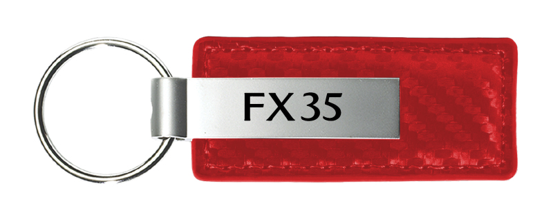 FX35 Carbon Fiber Leather Key Fob - Red