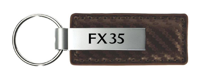 FX35 Carbon Fiber Leather Key Fob - Taupe