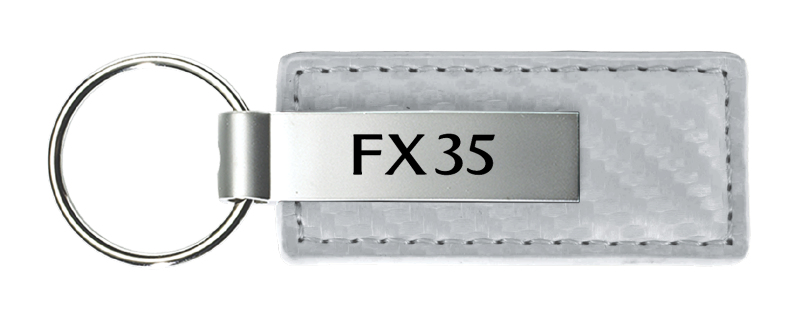 FX35 Carbon Fiber Leather Key Fob - White