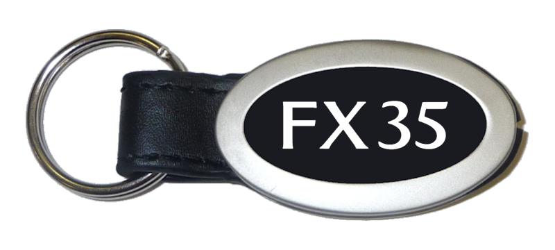 FX35 Oval Leather Key Fob - Black