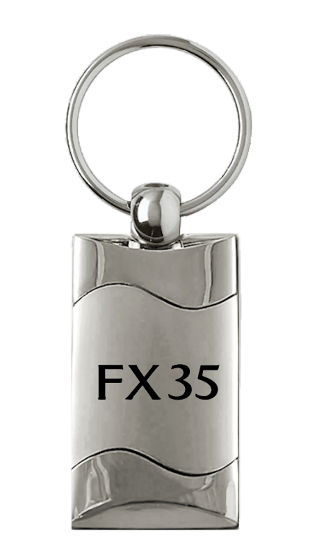 FX35 Rectangular Wave Key Fob - Silver