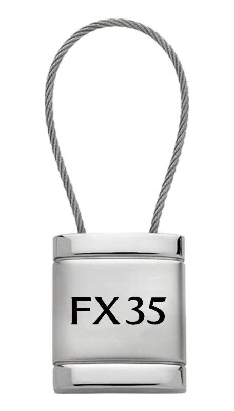 FX35 Satin-Chrome Cable Key Fob - Silver
