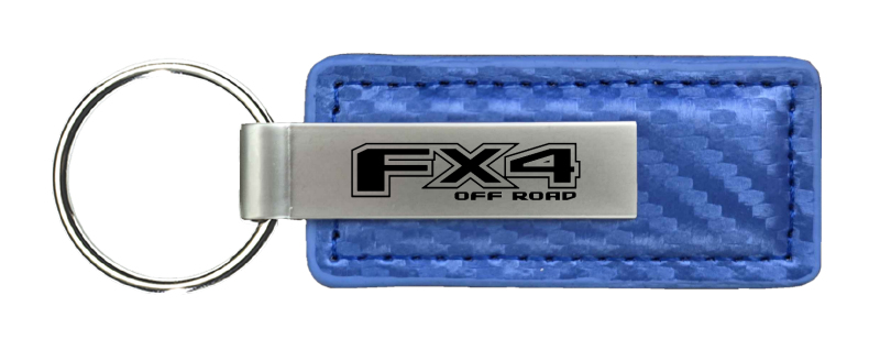 FX4 Carbon Fiber Leather Key Fob - Blue
