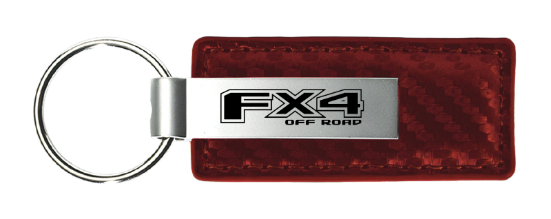 FX4 Carbon Fiber Leather Key Fob - Burgundy