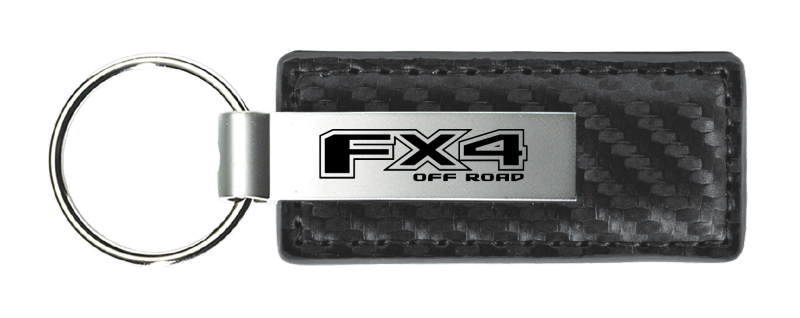 FX4 Carbon Fiber Leather Key Fob - Gun Metal