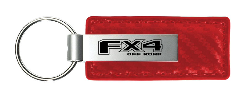 FX4 Carbon Fiber Leather Key Fob - Red