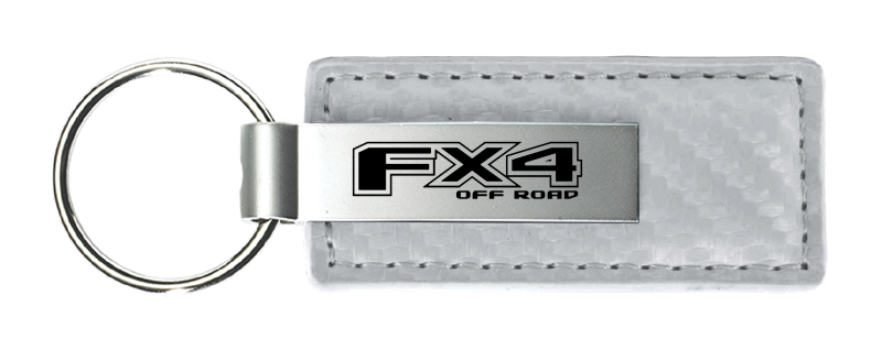 FX4 Carbon Fiber Leather Key Fob - White