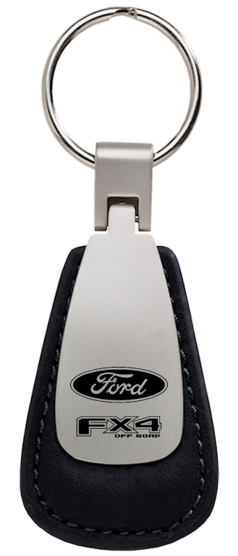 FX4 Leather Teardrop Key Fob - Black