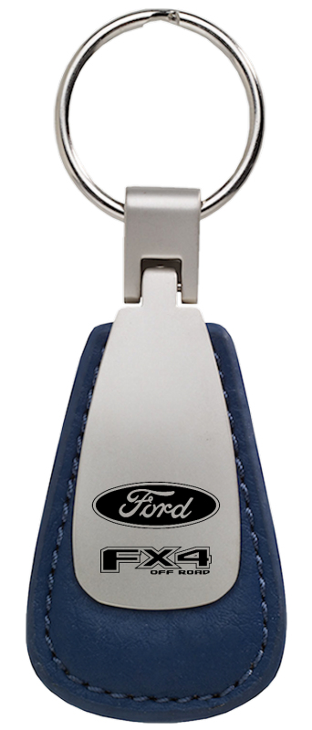 FX4 Leather Teardrop Key Fob - Blue