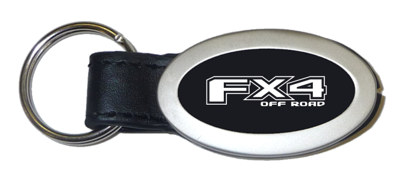 FX4 Oval Leather Key Fob - Black