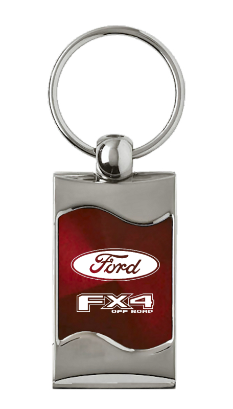 FX4 Rectangular Wave Key Fob - Burgundy