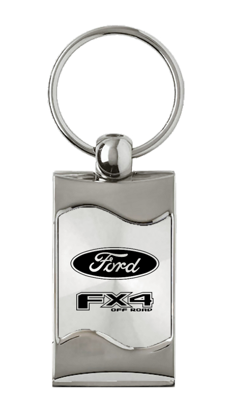 FX4 Rectangular Wave Key Fob - Silver