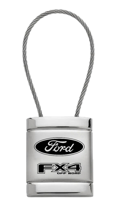 FX4 Satin-Chrome Cable Key Fob - Silver