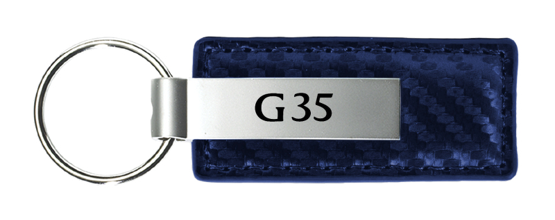 G35 Carbon Fiber Leather Key Fob - Navy