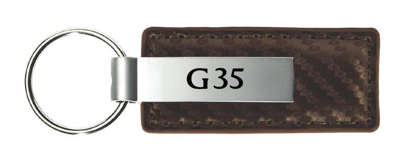 G35 Carbon Fiber Leather Key Fob - Taupe