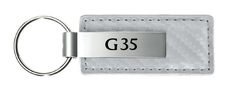 G35 Carbon Fiber Leather Key Fob - White