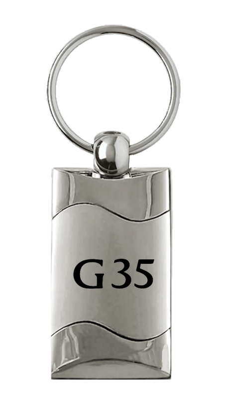 G35 Rectangular Wave Key Fob - Silver