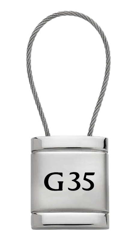 G35 Satin-Chrome Cable Key Fob - Silver