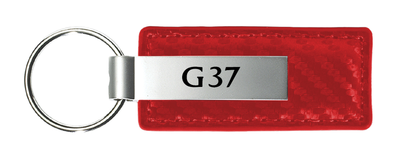 G37 Carbon Fiber Leather Key Fob - Red