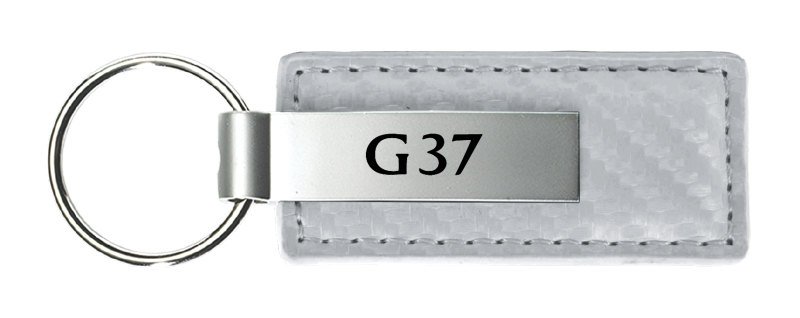 G37 Carbon Fiber Leather Key Fob - White