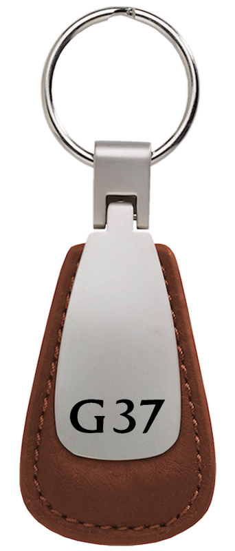 G37 Leather Teardrop Key Fob - Brown