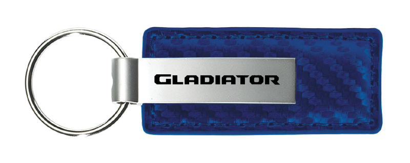 Gladiator Carbon Fiber Leather Key Fob - Blue