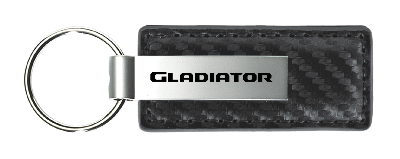 Gladiator Carbon Fiber Leather Key Fob - Gun Metal