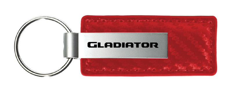 Gladiator Carbon Fiber Leather Key Fob - Red