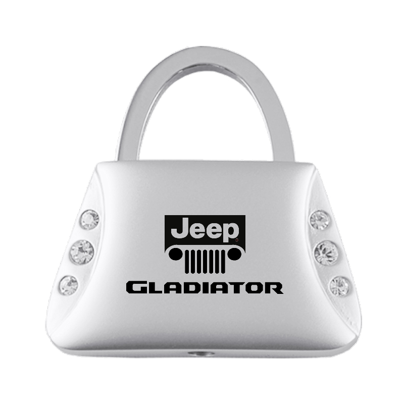Gladiator Jeweled Purse Key Fob - Silver