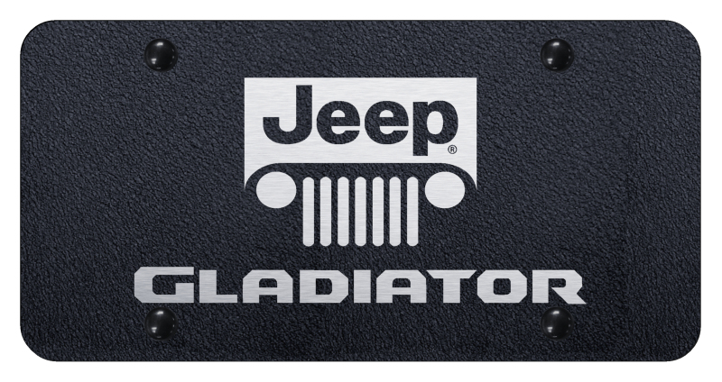 Gladiator Name and Logo Plate - Laser Etched Rugged Black